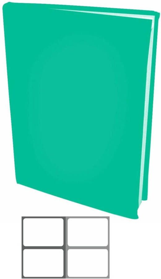 Benza Rekbare boekenkaften A4 Turquoise Groen 6 stuks inclusief grijze textiel labels