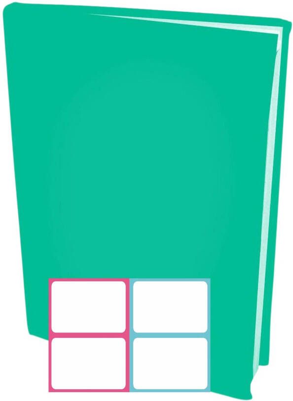 Benza Rekbare boekenkaften A4 Turquoise Groen 6 stuks inclusief kleur textiel labels