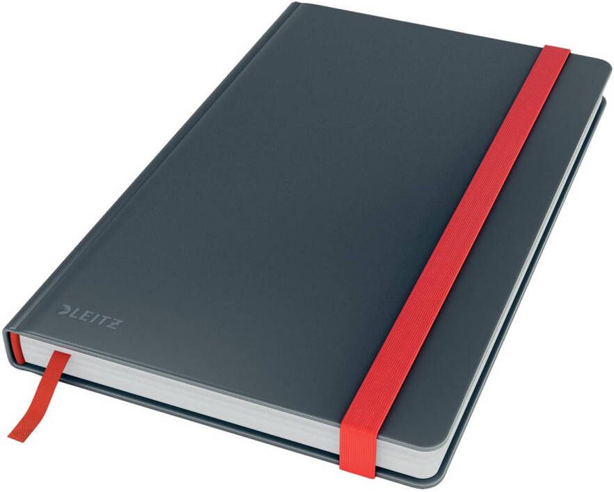 Leitz Cosy notitieboek met harde kaft voor ft A5 gelijnd grijs 5 stuks