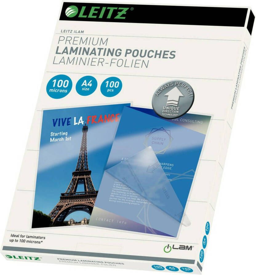 Leitz UDT lamineerhoes ft A4 200 micron (2 x 100 micron) pak van 100 stuks