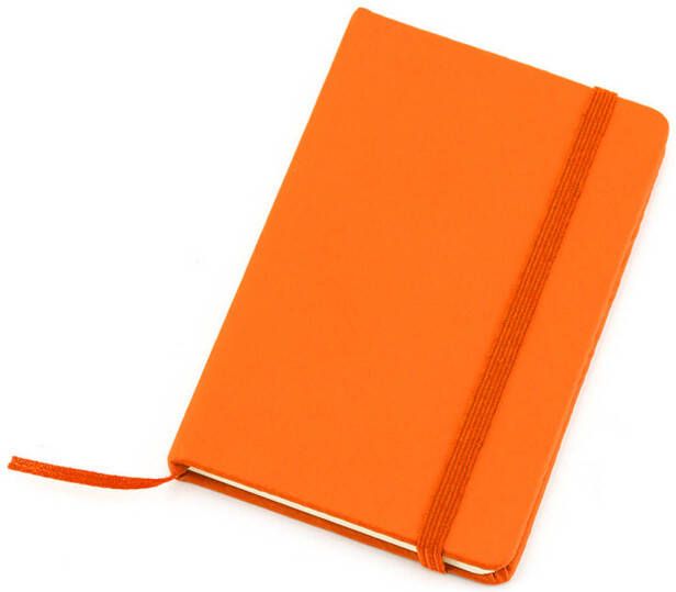 Merkloos Notitieblokje harde kaft oranje 9 x 14 cm Notitieboek