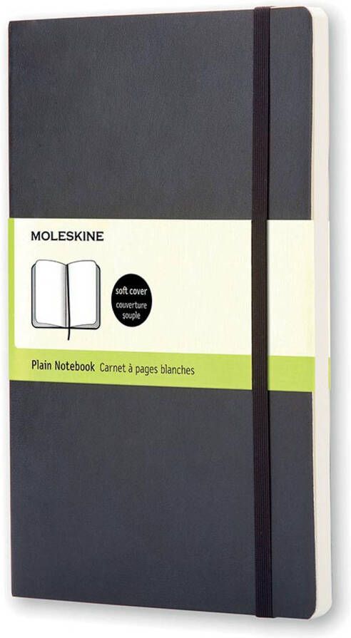 Moleskine notitieboek ft 13 x 21 cm effen soepele cover 192 bladzijden zwart