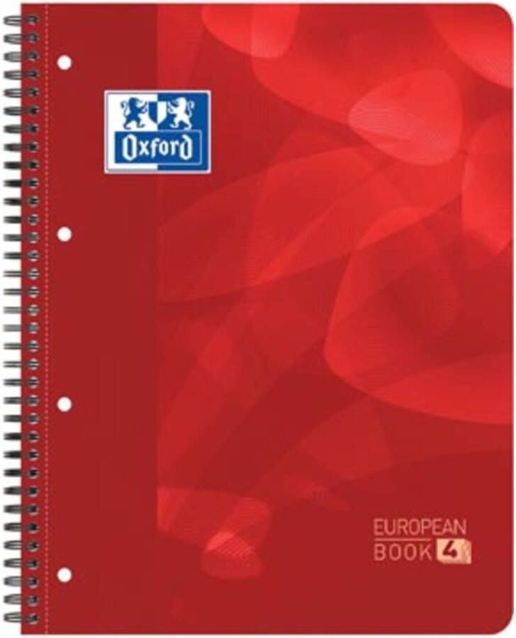 HAMELIN OXFORD School projectbook A4 geruit 5mm 4 gaats 120 vel soepele kunststof kaft rood
