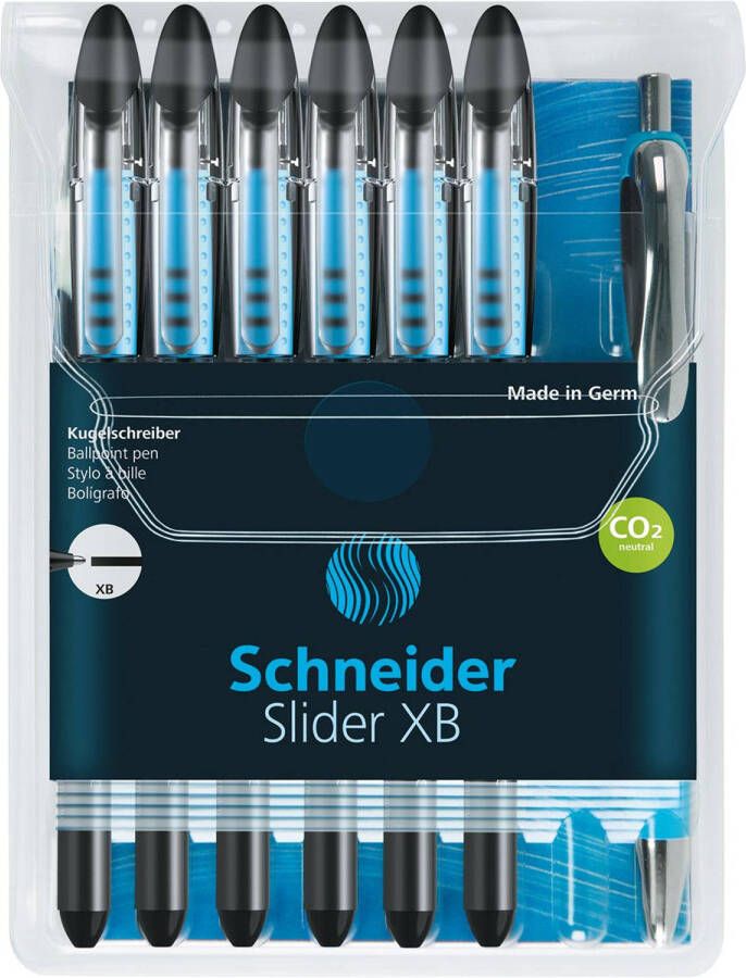 Schneider Slider Basic XB balpen 6 + 1 gratis zwart