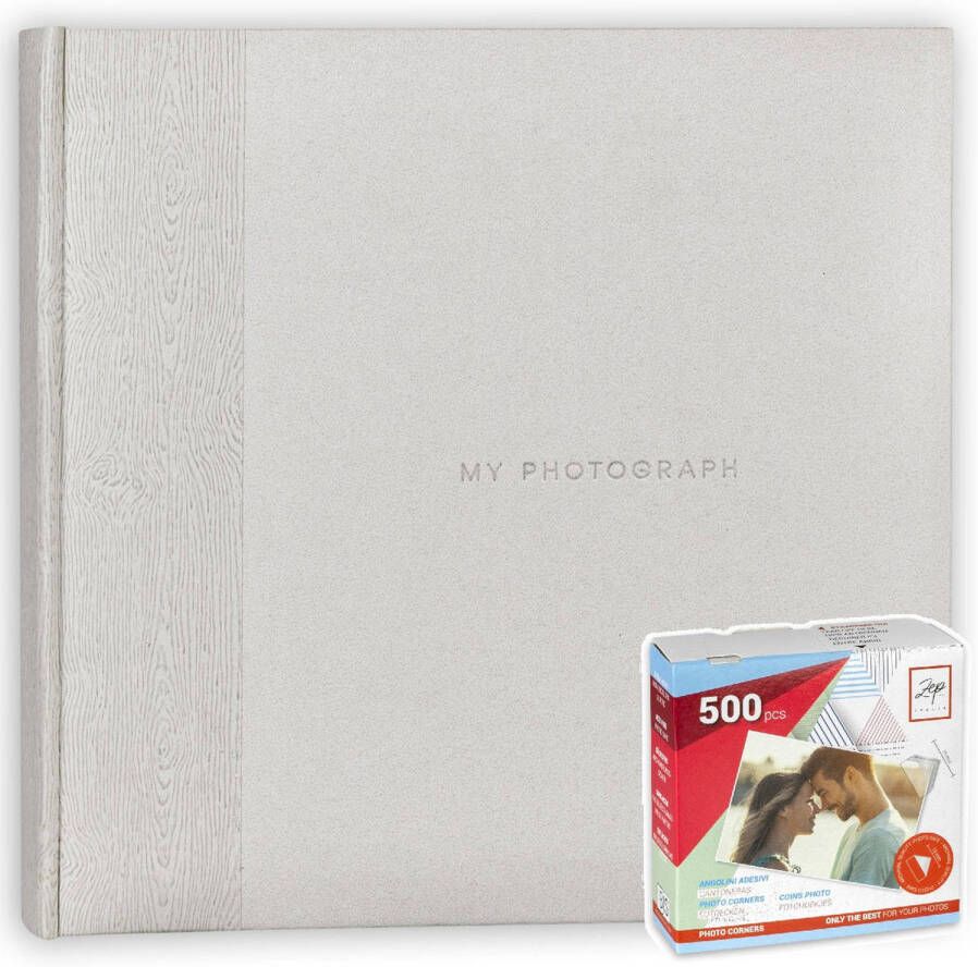 ZEP Fotoboek fotoalbum Luis met 20 paginas wit 24 x 24 x 2 cm inclusief plakkers Fotoalbums