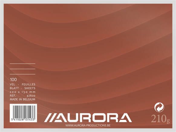 Aurora Systeemkaart 200x150mm lijn met rode koplijn 210gr wit