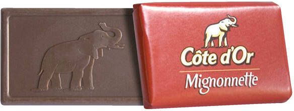 Côte d&apos;Or Mignonnettes chocolade melk 10 g doos van 24 stuks apart verpakt