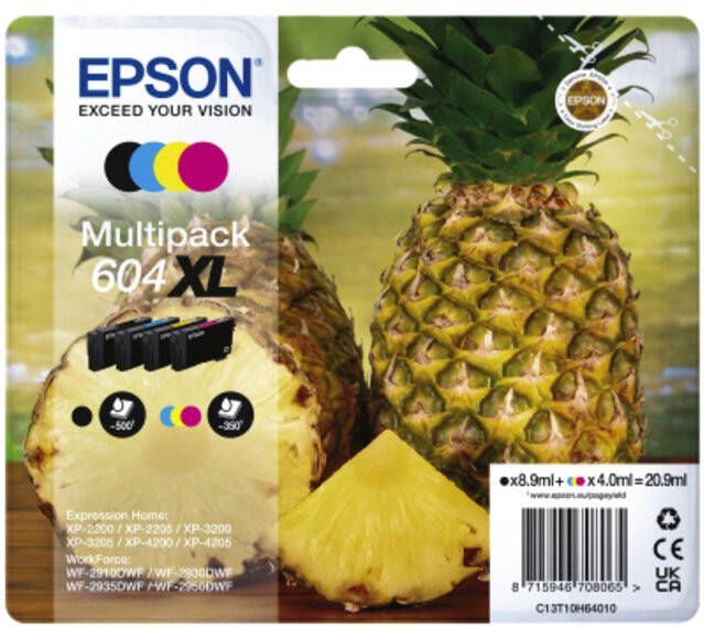 Epson inktcartridge 604 XL 350 500 pagina&apos;s OEM C13T10H64010 4 kleuren