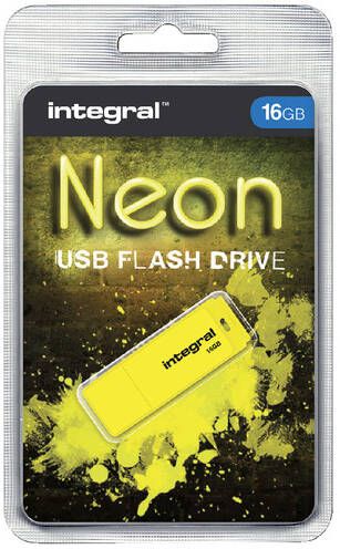 Integral Neon USB 2.0 stick 16 GB geel
