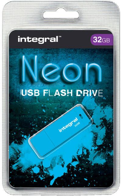 Integral Neon USB 2.0 stick 32 GB blauw