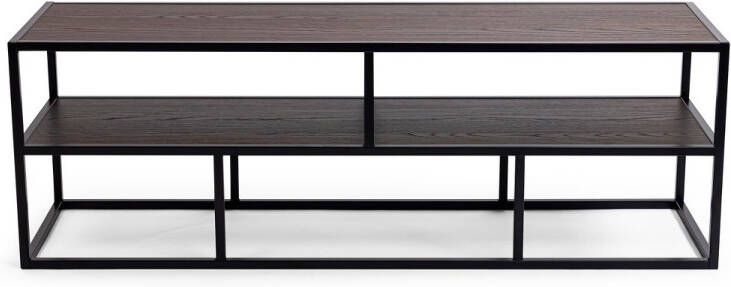 KantoormeubelenPlus Stalux Tv-meubel'Luuk'150cm kleur zwart bruin hout