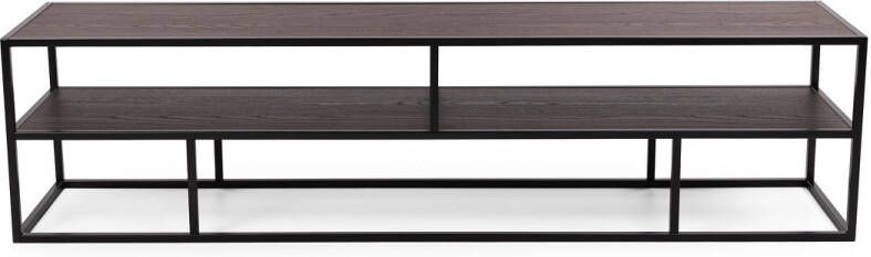 KantoormeubelenPlus Stalux Tv-meubel'Luuk'200cm kleur zwart bruin hout