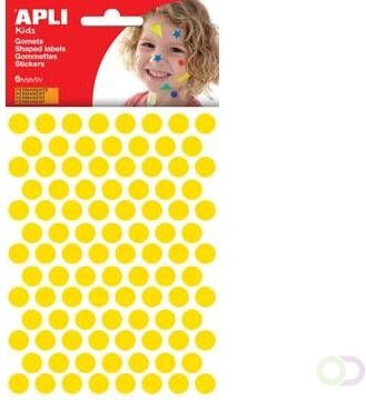 Apli Kids stickers cirkel diameter 10 5 mm blister met 528 stuks geel