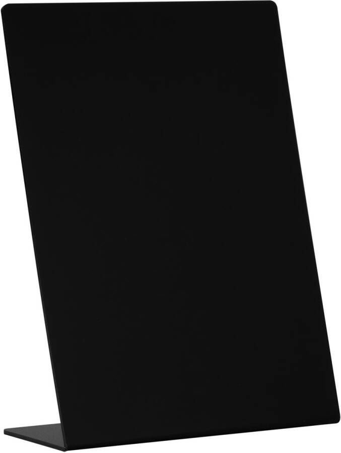 Europel *Krijtbord tafelmodel formaat A5 met geintegreerde stabiele voet.*Gemaakt van hoogwaardig zwart polystyreen. *Eenvoudig