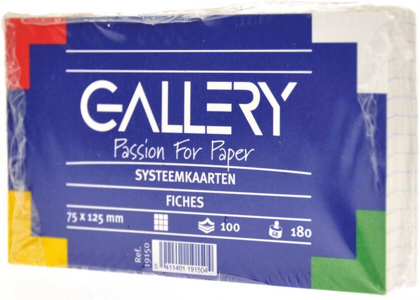 Gallery witte systeemkaarten ft 7 5 x 12 5 cm geruit 5 mm pak van 100 stuks