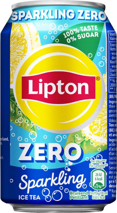 Lipton Ice Tea Sparkling Zero blik van 33 cl pak van 24 stuks