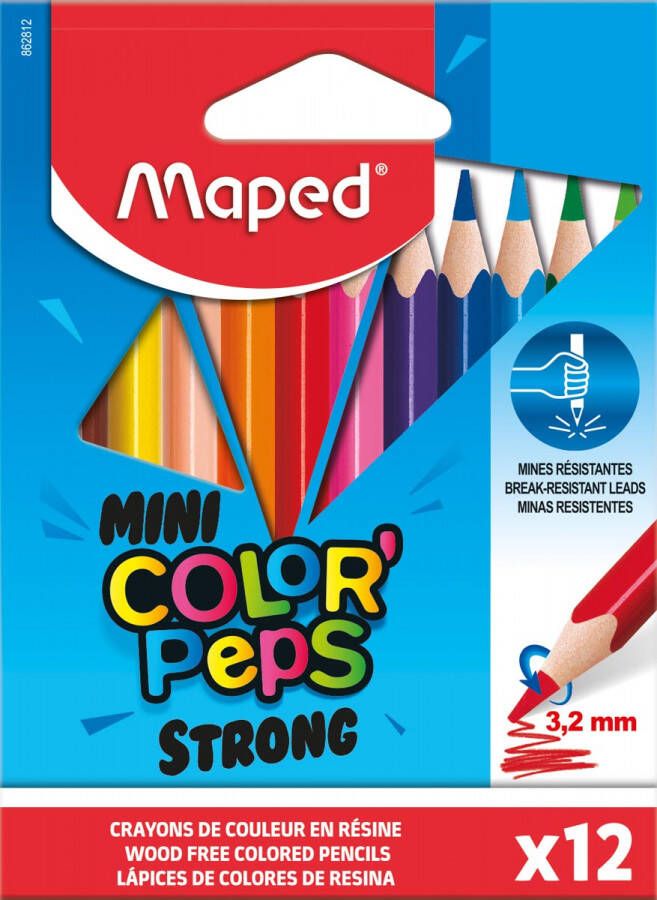Maped kleurpotlood Color&apos;Peps Mini Strong 12 potloden in een kartonnen etui