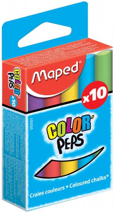 Maped Schoolbordkrijt Color'Peps set Ã¡ 10 stuks assorti