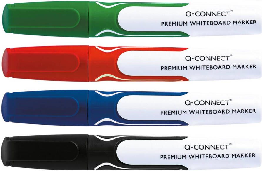 Q-Connect Q Connect Premium whiteboard marker ronde punt geassorteerde kleuren pak van 4 stuks