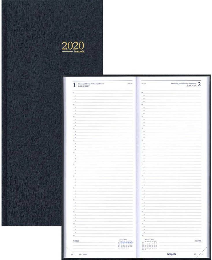 Brepols Agenda 2024 Saturnus Lima 1dag 1pagina lang blauw